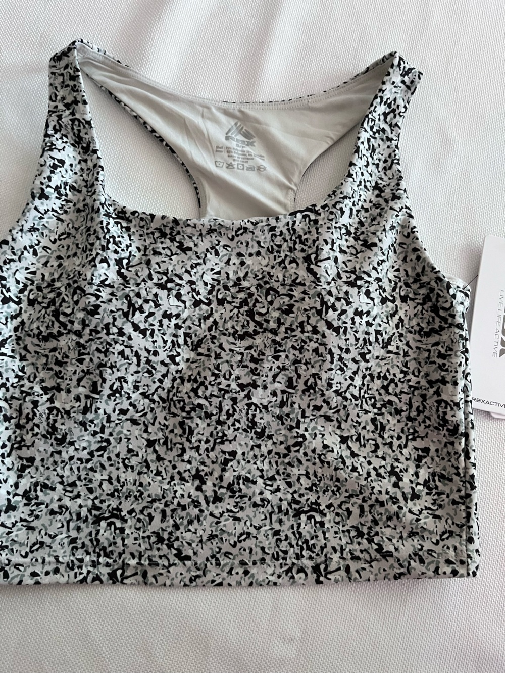 RBX Black and White Speckled Performance Tank